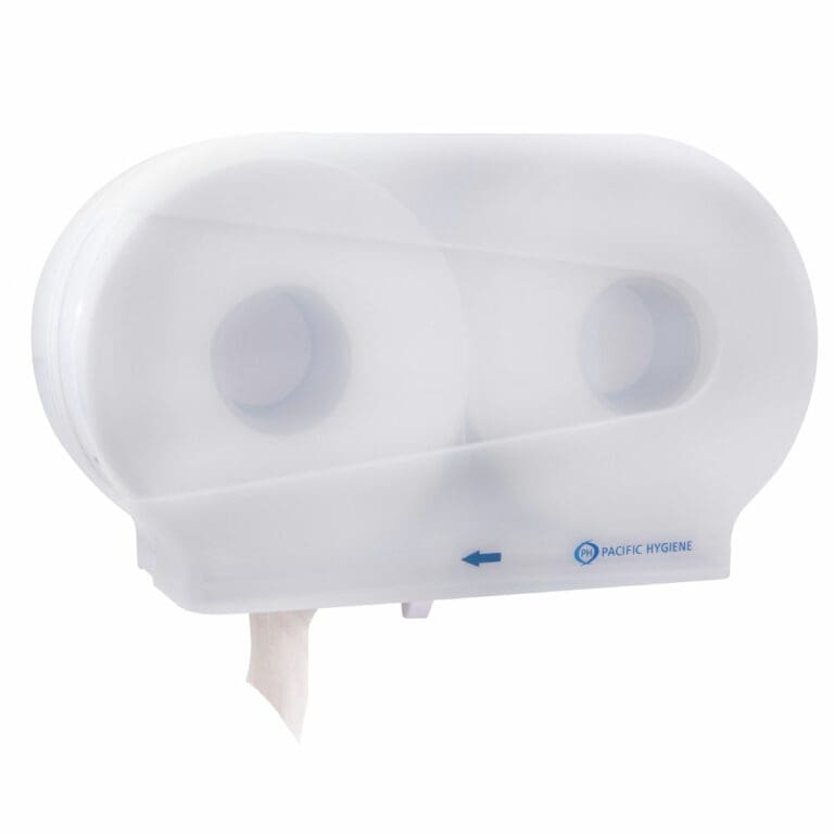 Double Toilet Roll Dispenser White D33W Kiwi Hygiene Supplies
