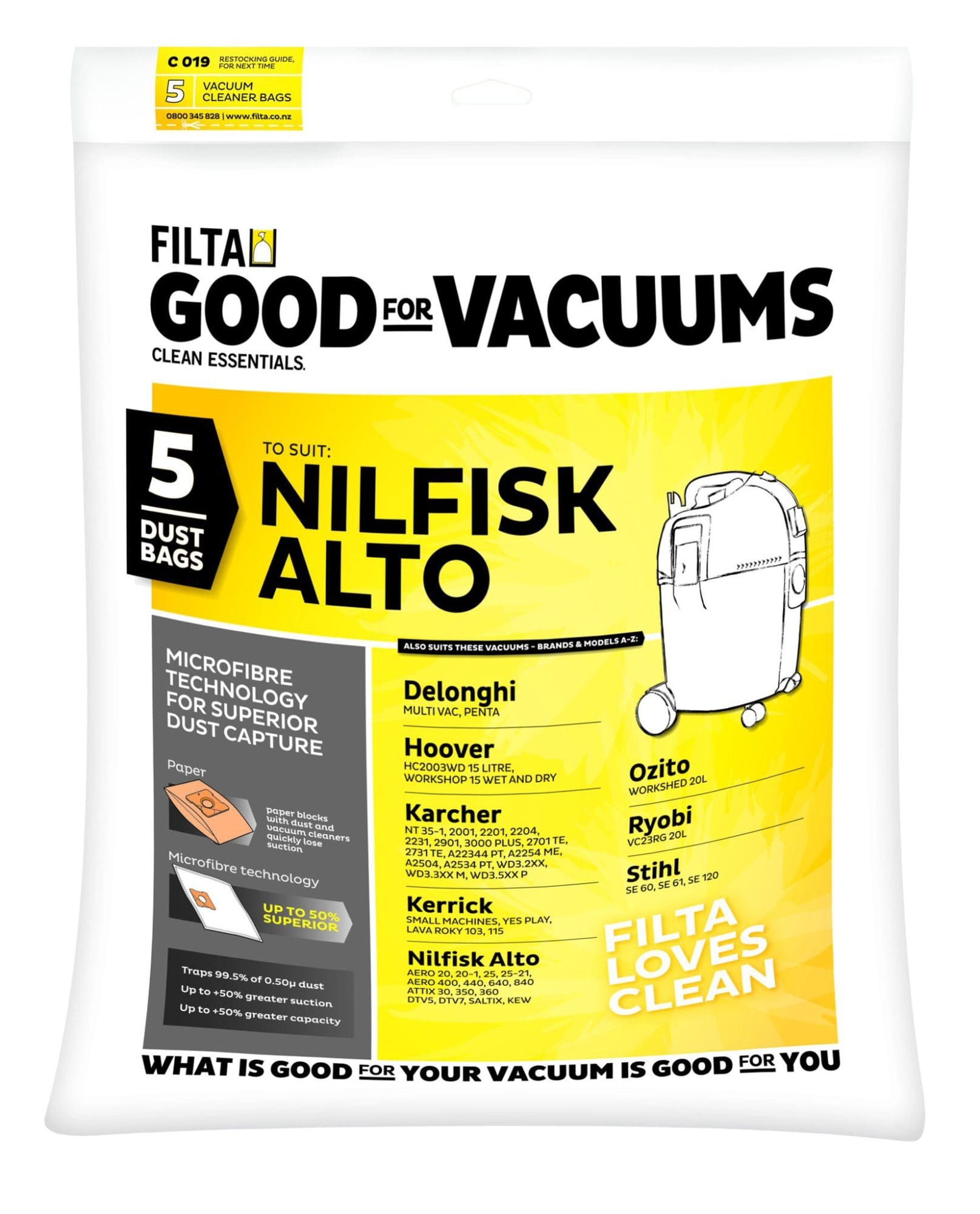 nilfisk dust bags