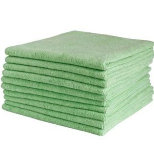 Microfibre commercial cleaning cloths - pack of 10 green cloths