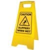 Gala A-Frame "SLIPPERY WHEN WET" Sign, Yellow