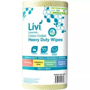 Livi Cloth Wipes Yellow Antibacterial 90 Sheets