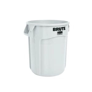 Rubbermaid Vented BRUTE® Rubbish Bin, White / Gray, 5 Sizes - 37.9L, White