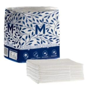 Compact 1 Ply Dispenser Napkins D Fold 180mmx215mm
