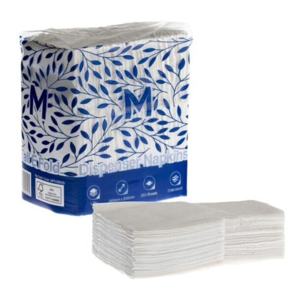 Compact 1 Ply Dispenser Napkins Tall E Fold 240x240mm