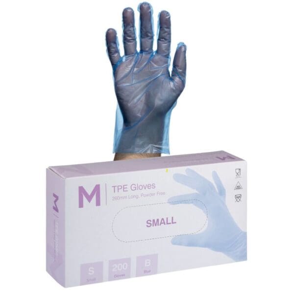 Matthews TPE Embossed Gloves Powder Free 2.0g (Blue) Small