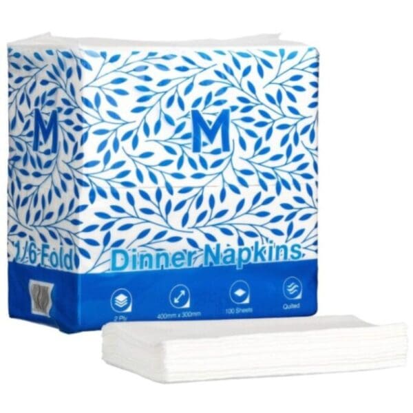 Quilted 2 Ply Dinner Napkins 1/6 Fold 300x400mm