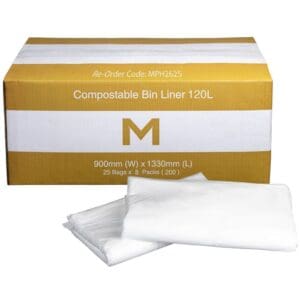 Matthews FP Compostable Bin Liner 120L, White