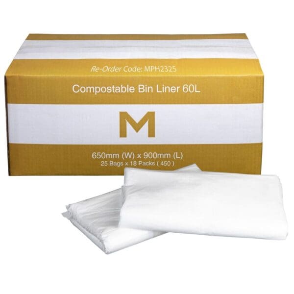 Matthews FP Compostable Bin Liner 60L, White
