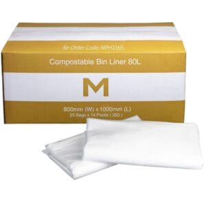 Matthews FP Compostable Bin Liner 80L, White