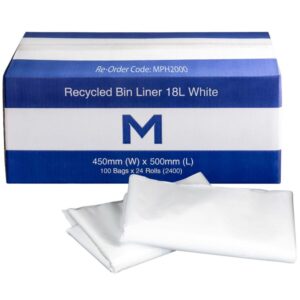 FP Recycled Bin Liner 18L, White