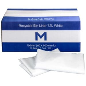 FP Recycled Bin Liner 72L, White