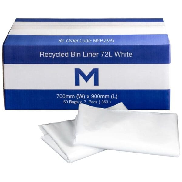 FP Recycled Bin Liner 72L, White