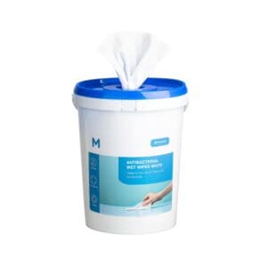 Matthews Bucket of Antibacterial Wipes, White