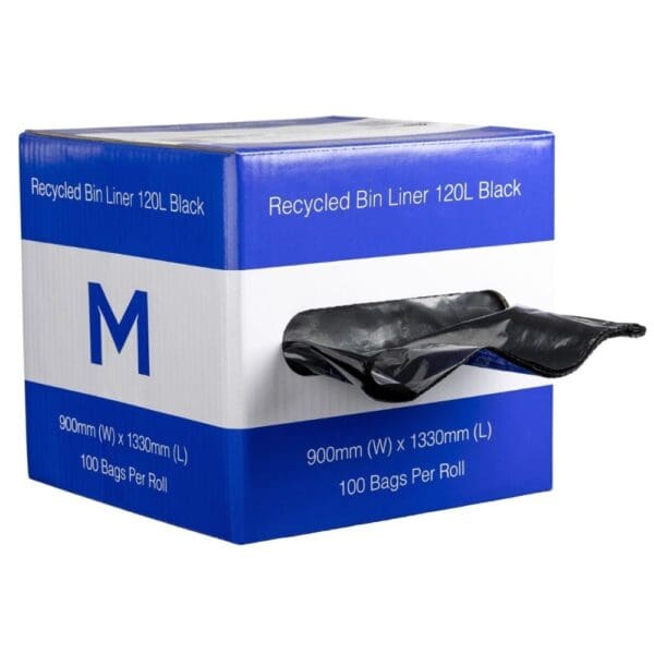 Matthews Recycled Rubbish Bin Liners 120L, Black