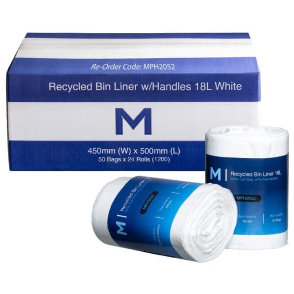 Matthews Recycled Rubbish Bin Liners 18L, White