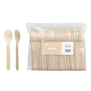 Matthews Wooden Spork, Natural 160mm Long
