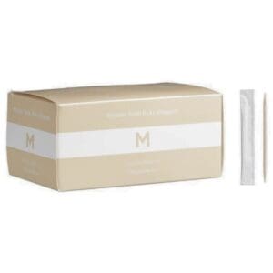 Wooden Toothpicks, Natural 2mmx65mm Long, Wrapped - Box of 12,000
