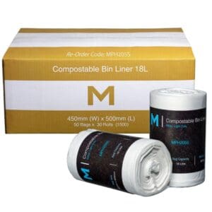 Matthews POR Compostable Bin Liner 18L, White - Box of 1500