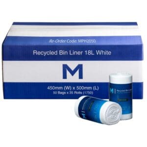POR Recycled Bin Liner 18L, White, Peach Scented