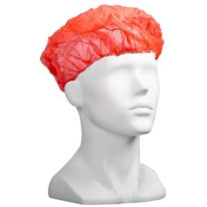 Polypropylene Bouffant Hats 61mm 12gsm Red