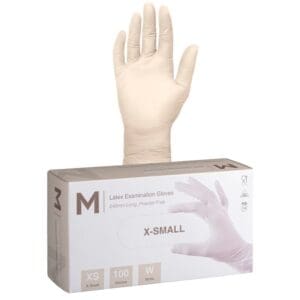 White Latex Examination Gloves Powder Free 6.0g X-Small