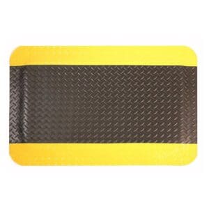 Diamond Plate Anti Fatigue Standing Matt Black/Yellow