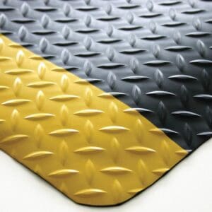Diamond Plate Anti Fatigue Standing Matt Black/Yellow