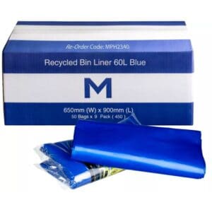 Matthews FP Recycled Bin Liner 60L, Blue 30mu