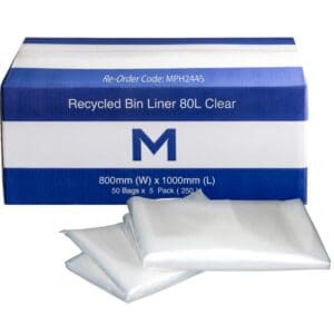 Matthews FP Recycled Bin Liner 80L, Clear 40muMatthews FP Recycled Bin Liner 80L, Clear 40mu