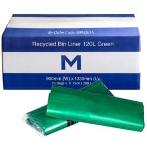 Matthews FP Recycled Bin Liner 120L, Green 30mu