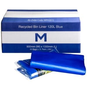 Matthews FP Recycled Bin Liner 120L, Blue 30mu