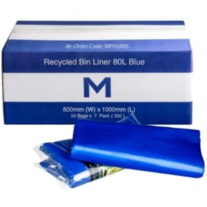 Matthews FP Recycled Bin Liner 80L, Blue 30mu