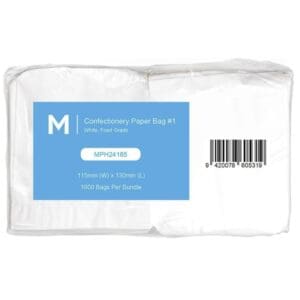 Confectionery Paper Bag #1, White 115mmx130mmx35gsm