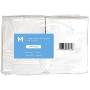 Confectionery Paper Bag #2, White 140mmx180mmx40gsm