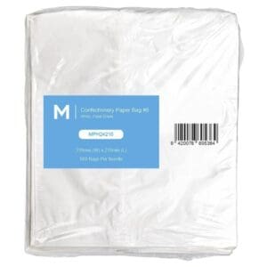 Confectionery Paper Bags #6, White 235mmx270mmx40gsm