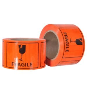 FRAGILE Rippa Printed PET Labels on a Roll