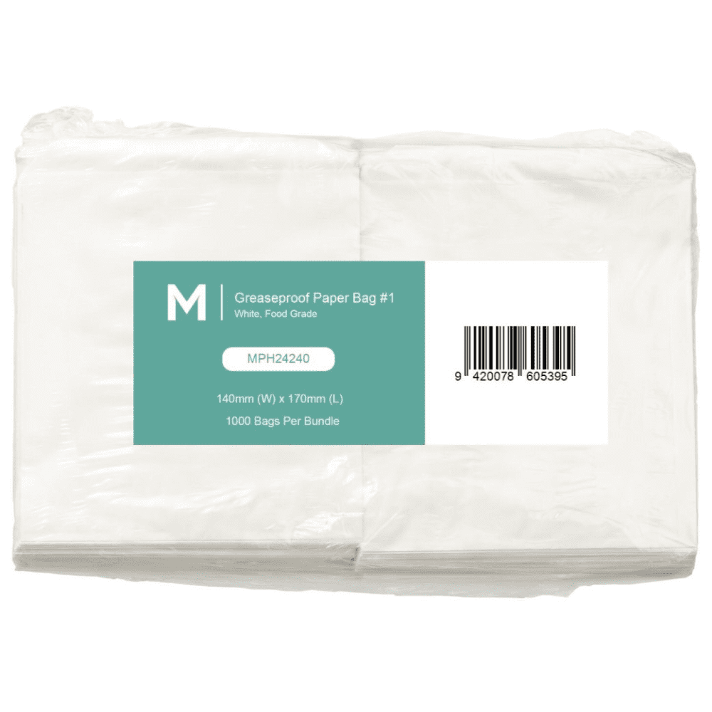 Greaseproof Paper Bags #1, White 140mmx170mmx40gsm (1000 Pack) - Image 2