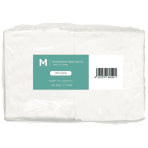 Greaseproof Paper Bags #2, White 160mmx200mmx40gsm