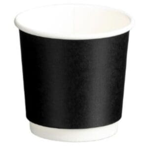 Double Wall PE Paper Cups 120ml (62mm) Black
