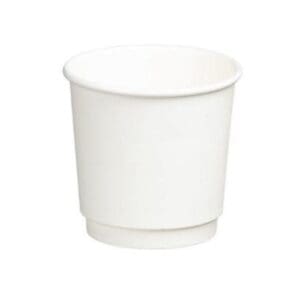 Double Wall PE Paper Cups 120ml (62mm) White