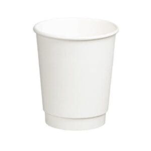 Double Wall PE Paper Cups 280ml (80mm) White