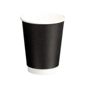 Double Wall PE Paper Cups 390ml 90mm Black