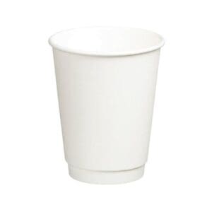 Double Wall PE Paper Cups 390ml 90mm White