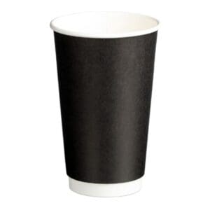 Double Wall PE Paper Cups 510ml (90mm) Black