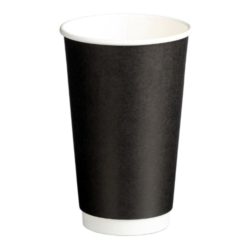 Double Wall PE Paper Cups 510ml (90mm) Black