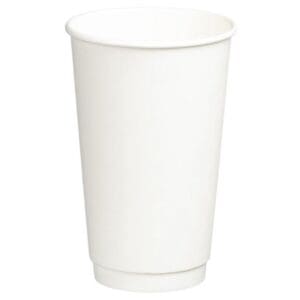Double Wall PE Paper Cups 510ml (90mm) White