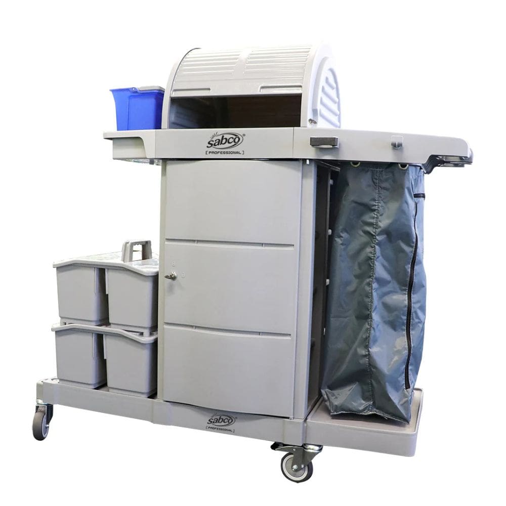 Sabco Professional Lockable Janitor Cart with Hood