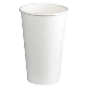 Single Wall PE Paper Cups 510ml (90mm) White