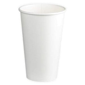 Single Wall PE Paper Cups 595ml (90mm) White