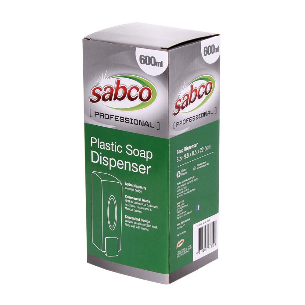 Sabco Plastic Soap Dispenser 600ml, White